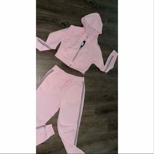 Baby Pink Sweatsuit Set w Rhinestones